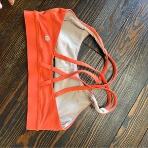Lululemon Orange Strappy Sports Bra